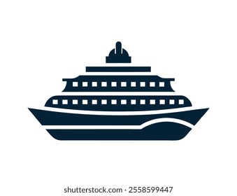 Cruise ship silhouette vector design