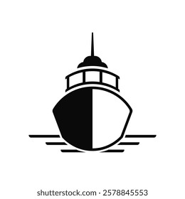 Cruise ship silhouette vector illustration on white background