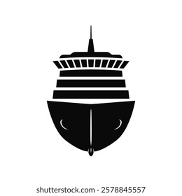 Cruise ship silhouette vector illustration on white background