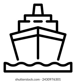 Cruise Ship Simple Line Icon Logo Symbol