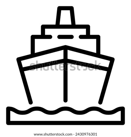 Cruise Ship Simple Line Icon Logo Symbol