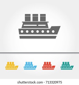 Cruise Ship Single Icon Vector Illustration