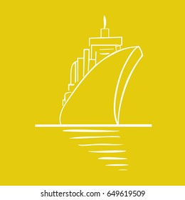 Cruise ship. Sketch. Vector.