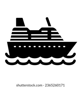 Cruise ship solid icon, ocean concept, Marine sail boat sign on white background, sea cruise liner icon in glyph style for mobile concept and web design. Vector graphics