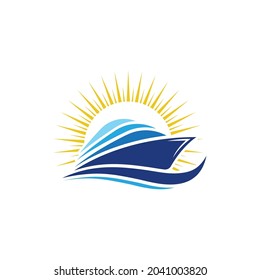 Cruise ship speed Template vector icon illustration design