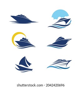 Cruise ship speed Template vector icon illustration design