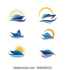 Cruise ship speed Template vector icon illustration design