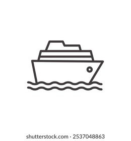 CRUISE SHIP stroke icon in black