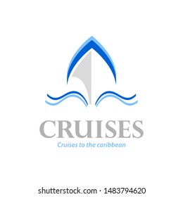 Cruise ship symbol illustration. Ocean Ship - sign concept. 