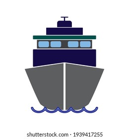 Cruise ship symbol, travel and holiday icon