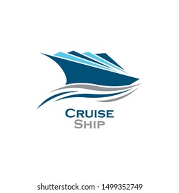 Cruise ship symbol vector icon
