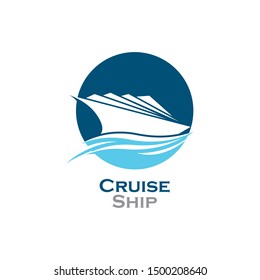Cruise ship symbol vector icon