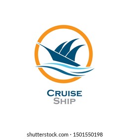 Cruise ship symbol vector icon