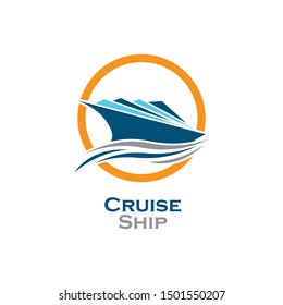 Cruise ship symbol vector icon