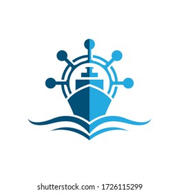 Cruise ship symbol vector icon illustration