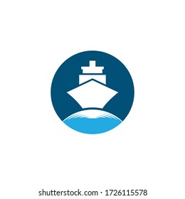 Cruise ship symbol vector icon illustration