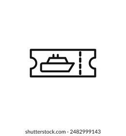 cruise ship Ticket icon logo sign vector outline