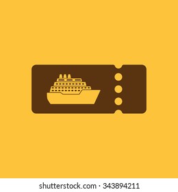 The cruise ship tickets icon. Travel symbol. Flat Vector illustration