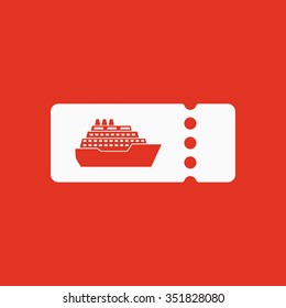 The cruise ship tickets icon. Travel symbol. Flat Vector illustration