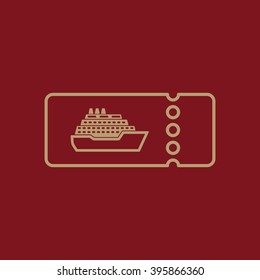 The cruise ship tickets icon. Travel symbol. Flat Vector illustration