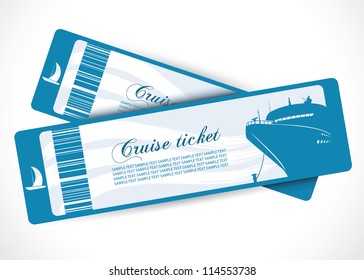 Cruise ship tickets - vector illustration