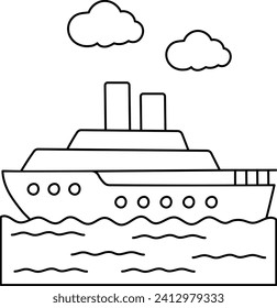 Cruise ship tour Concept, luxury yacht trips Vector Design, Wandering and Leisure Symbol, Touring and Pleasure Sign, Odyssey and Escapade Stock illustration,