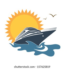 cruise ship, tourism ,sun abstract