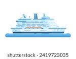 Cruise Ship Tourism Transportation Illustration Vector