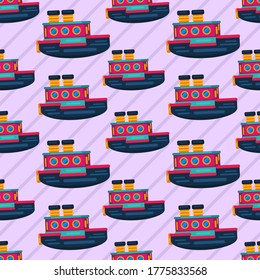 cruise ship transportation seamless pattern vector illustration 