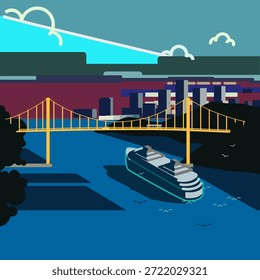 Crucero bajo un puente