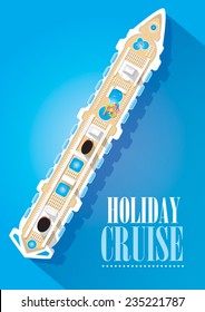 Cruise ship - vector design - Holiday travel poster illustration concept