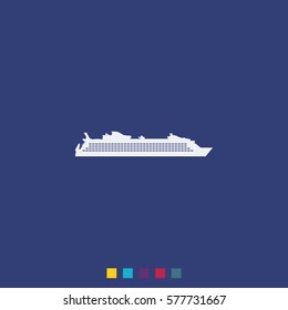 Cruise ship vector icon.