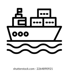 Cruise ship Vector Icon easily modify

