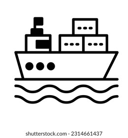 Cruise ship Vector Icon easily modify

