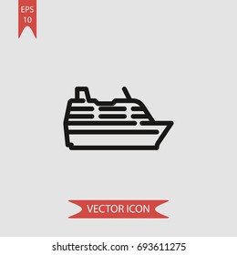 Cruise ship vector icon, illustration symbol