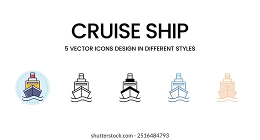 Icono de Vector de crucero listo para usar Ilustración vectorial