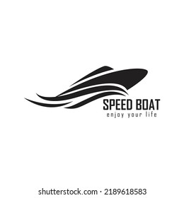 Cruise ship vector illustration logo. fast boat vector