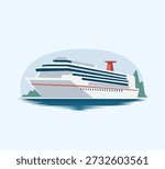 cruise ship vector illustration with ocean
