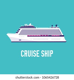 Cruise ship vector illustration symbol object. Flat icon style concept design