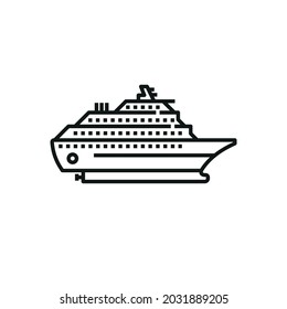 Cruise Ship Vector Outline Style Black Stock Vector (Royalty Free ...