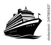 Cruise Ship Vector Silhouette Design