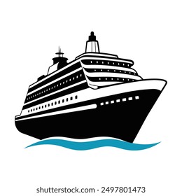 Cruise Ship Vector Silhouette Design