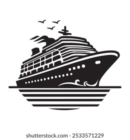 Diseño de silueta de Vector de crucero