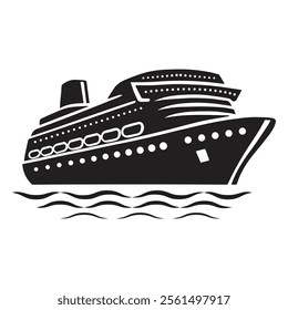 Cruise Ship Vector Silhouette Design