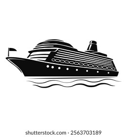 Cruise Ship Vector Silhouette Design