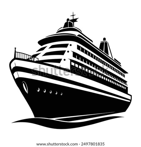 Cruise Ship Vector Silhouette Design