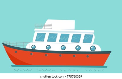 Cruise Ship View Pleasure Craft Vector Stock Vector (Royalty Free ...