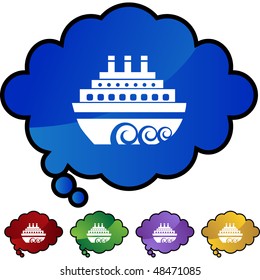 Botón web de crucero aislado en el fondo