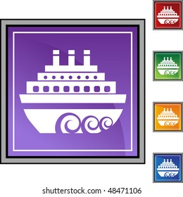 Botón web de crucero aislado en el fondo
