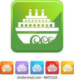 Kreuzfahrtschiff-Web-Schaltfläche einzeln auf Hintergrund